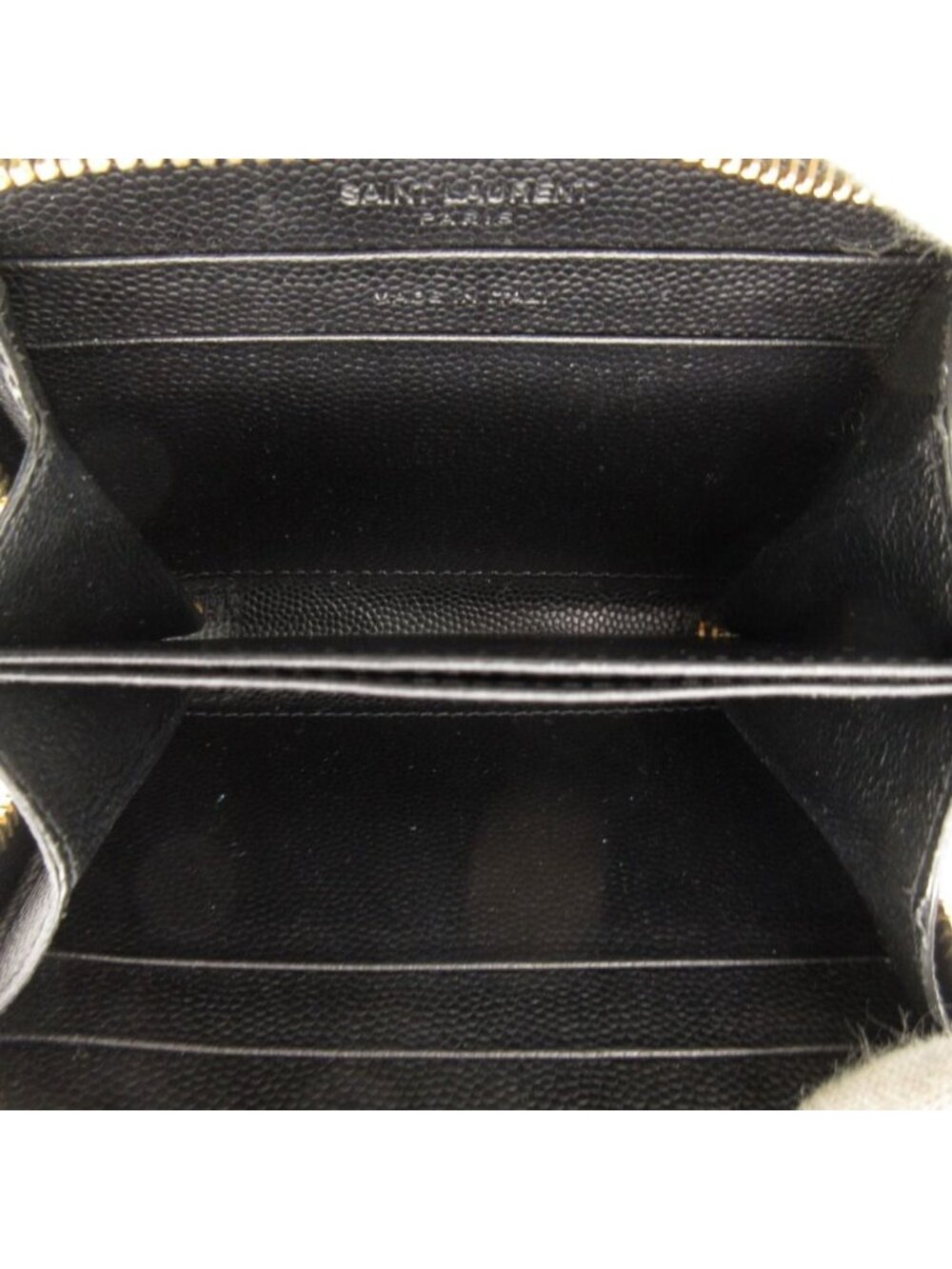 Saint Laurent Paris Bifold Wallet Zip Around Coin Purse Black - Picture 8 of 10